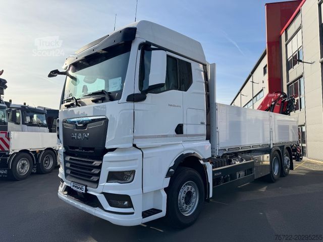 Камион с платформа MAN TGX 26.470 BL 6x2-4 Pritsche mit FassiF235 Kran