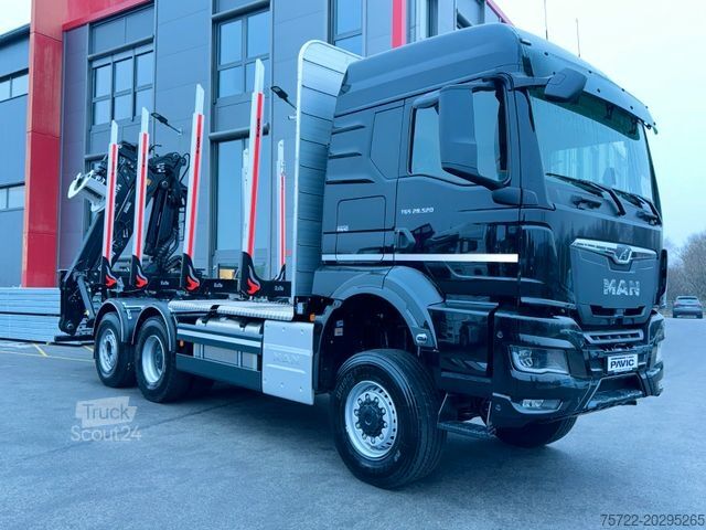 Φορτηγό μεταφοράς ξυλείας MAN TGS 26.520 6x4-4 BL Schemel Epsilon M120Z96 Kran