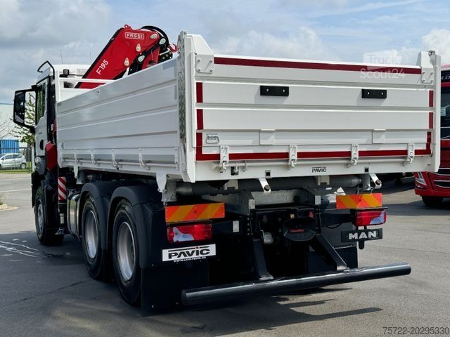 Τρίπλευρο ανατρεπόμενο φορτηγό MAN TGS 26.480 6x4 Krankipper Fassi/SOFORT VERFÜGBAR