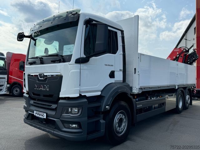 Φορτηγό με επίπεδη καρότσα MAN TGS 26.480/520 6x2-4BL LADEKRAN FASSI/ PALFINGER