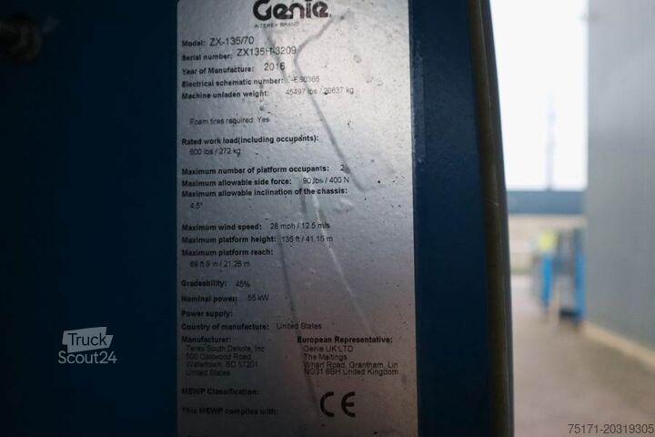 Αρθρωτή τηλεσκοπική πλατφόρμα εργασίας Genie ZX135/70 Diesel, 4x4x4 Drive, 43m Lifting Height,