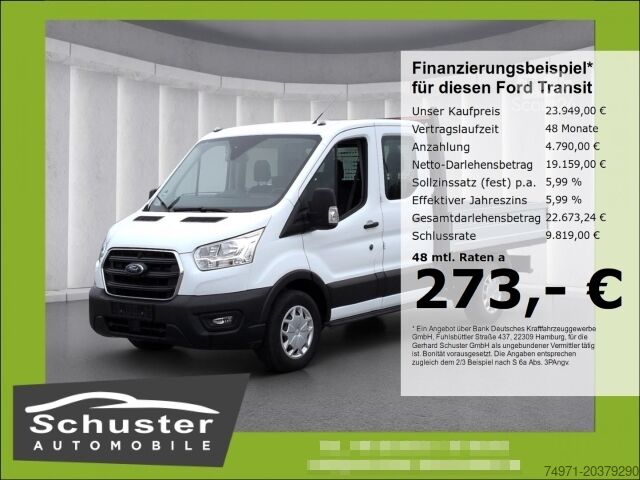 Düz kasa kamyon Ford Transit DoKa Pritsche 2.0D*7-Sitze AHK Tempo SHZ