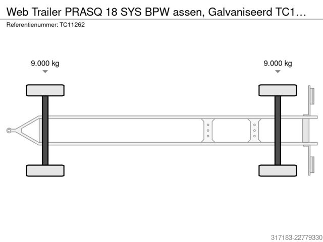 انزلاق القماش المشمع Web Trailer PRASQ 18 SYS BPW assen, Galvaniseerd