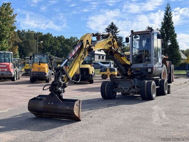 Escavatore gommato WACKER 6503, 6503-2 EW65 3 Löffel MS03,Verstellausleger