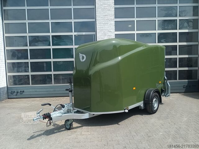 Koffer aanhanger Cheval Liberté Debon Poly Cargo 1300 grün Seitentür Ram