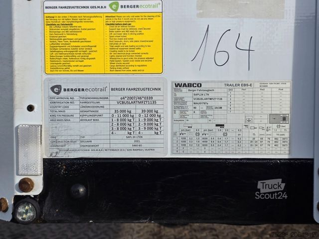 Отворено полуремарке с брезент BERGER SAPL 24 / Coilmulde / 5.460 kg