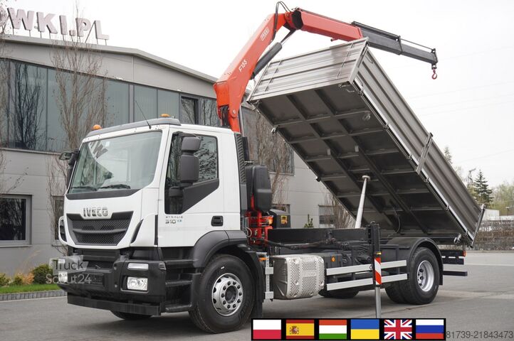 Trijų pusių savivartis Iveco Stralis 19.310 E6 4x2 / Fassi F155A.0.22