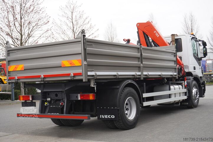 Trijų pusių savivartis Iveco Stralis 19.310 E6 4x2 / Fassi F155A.0.22