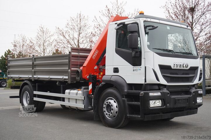 Trijų pusių savivartis Iveco Stralis 19.310 E6 4x2 / Fassi F155A.0.22