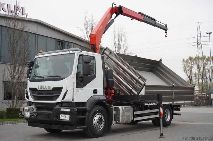 Trijų pusių savivartis Iveco Stralis 19.310 E6 4x2 / Fassi F155A.0.22