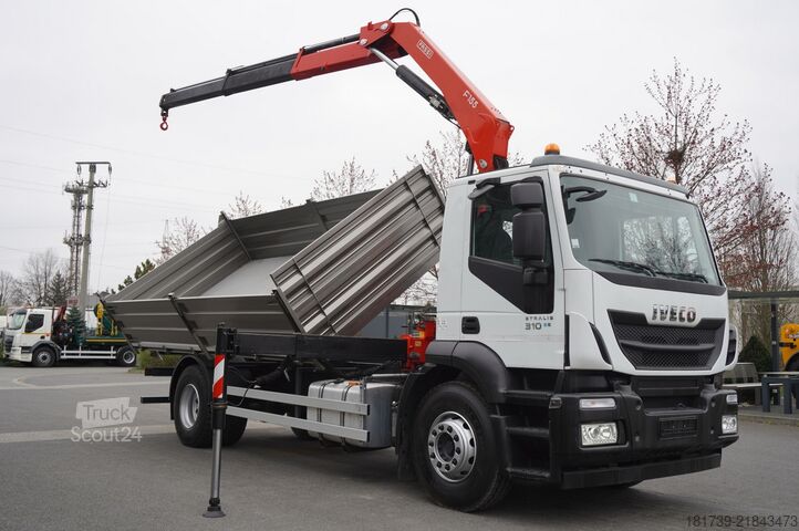 Trijų pusių savivartis Iveco Stralis 19.310 E6 4x2 / Fassi F155A.0.22