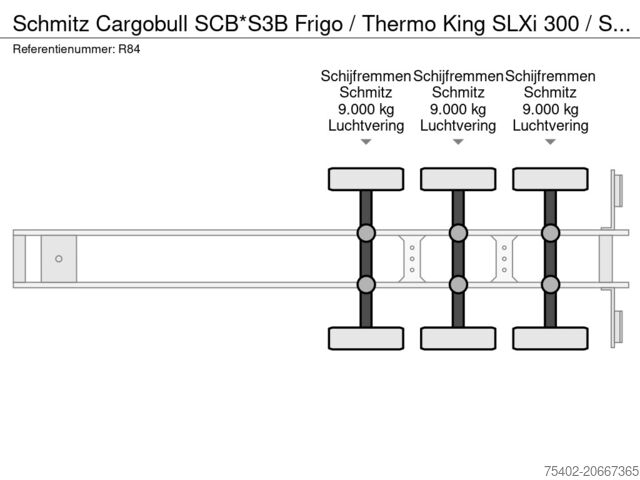 Transport réfrigéré/congélé Schmitz Cargobull SCB*S3B Frigo / Thermo King SLXi 300 / Side Damage