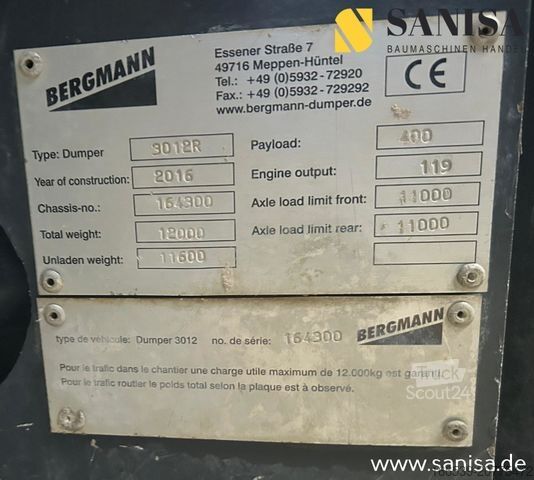 Drugo BERGMANN 3012R/Dumper/40 km/h/Dach Mulde/3820 std.