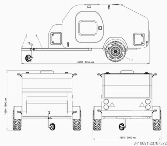 Caravane LifeStyle Camper X-Line Gaskocher Einzelrad 135
