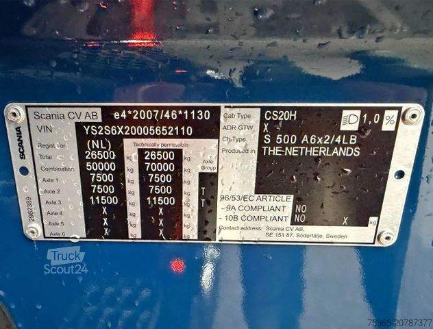 Standardni vlačilec SCANIA S500 6X2 HIGHLINE FULL AIR 2x TANKS NEW CONDITIO