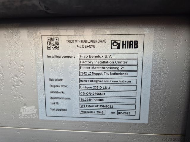 Camion cu platformă MERCEDES-BENZ Actros 2545 L 6x2 Hiab L-HIPRO 235 DLS-3