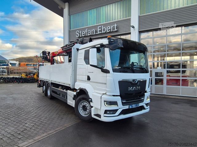 Camion cu platformă MAN TGS 26.470 6x2-4 LL Baustoff Palfinger PK20.501L