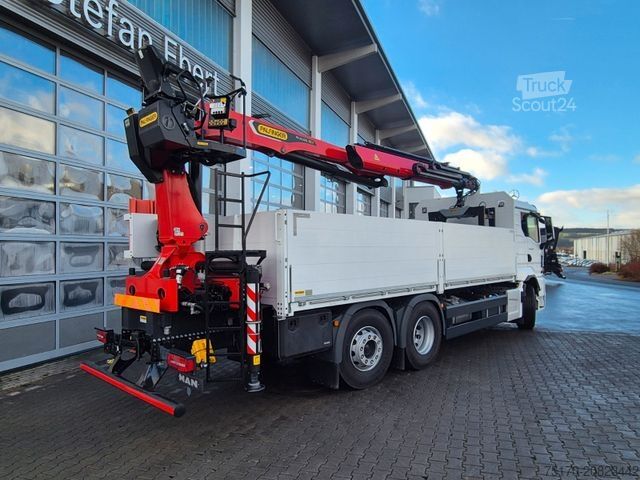 Camion cu platformă MAN TGS 26.470 6x2-4 LL Baustoff Palfinger PK20.501L