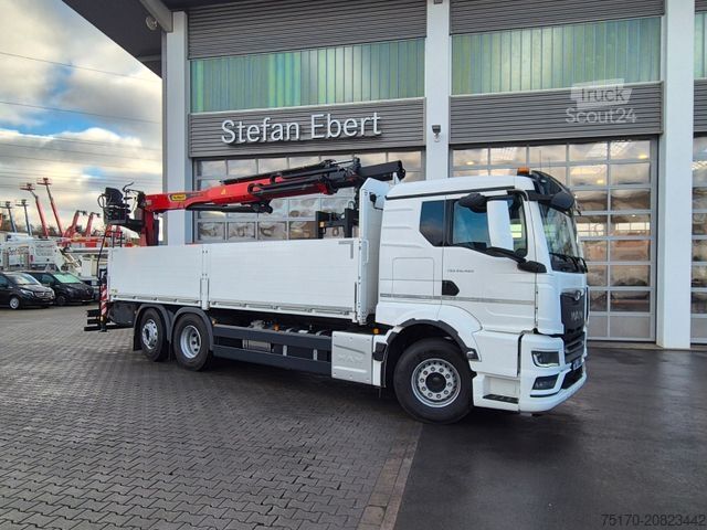 Camion cu platformă MAN TGS 26.470 6x2-4 LL Baustoff Palfinger PK20.501L