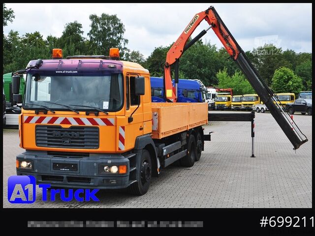 Vrachtauto met open laadbak MAN MAN F 2000 26.464 Intarder Kran PK 15.500 Funk,