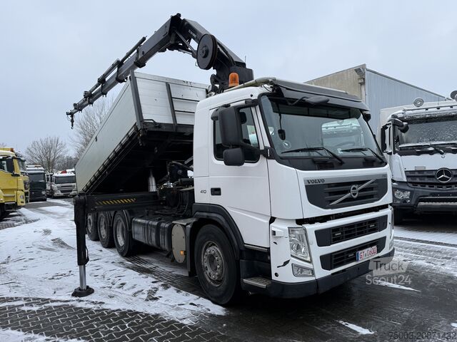 Autokran Volvo FM410 8X4 Kipper mit Kran HIAB 244-5