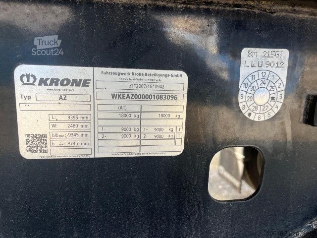 Wissellaadbak-oplegger Krone AZW 18 eL3B9 mit neuer KORNE CURTAIN Box / Brücke