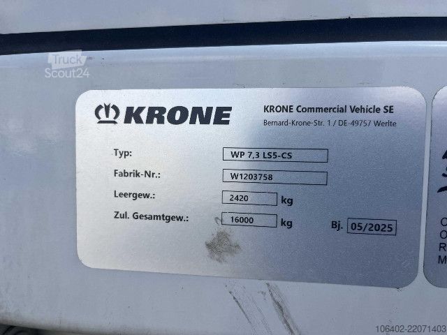Wissellaadbak-oplegger Krone AZW 18 eL3B9 mit neuer KORNE CURTAIN Box / Brücke