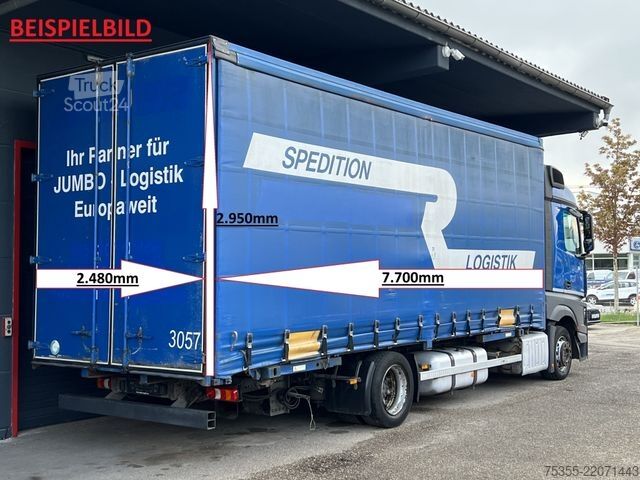 Plattewagen met zeil MERCEDES-BENZ Actros 1840 Klima Retarder Jumbo Mega 7,7m AHK