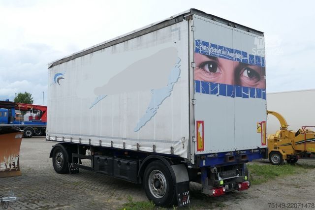 Åben trailer med presenning SCHWARZMÜLLER Mitnahmestapler, Luftf., 7.2m lang, Schiebeplane