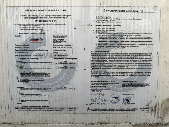 Auflieger mit Pritsche & Plane SCHMITZ CARGOBULL SCS 24/L Lift, Edscha, SECURITY tarp, Safetyroof