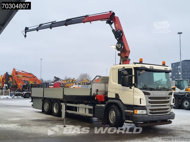 Plateau de chargement Scania P360 P 6X2 HMF 1820-K4 Crane rotator Lift+steer...