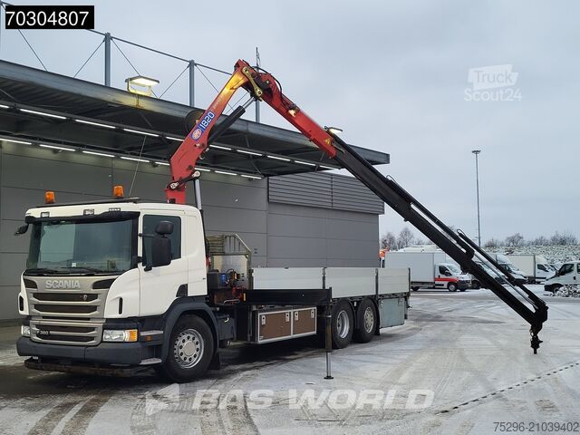 Plateau de chargement Scania P360 P 6X2 HMF 1820-K4 Crane rotator Lift+steer...