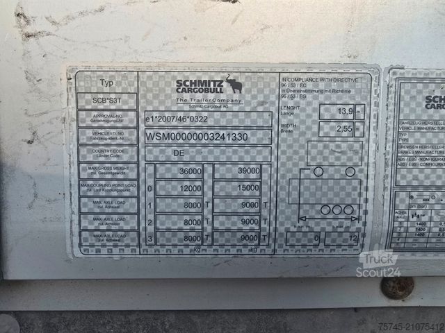 Beverage semitrailer SCHMITZ CARGOBULL SCS 24/L *  2X LIFT * PR.+PL. * PALETTENKASTEN
