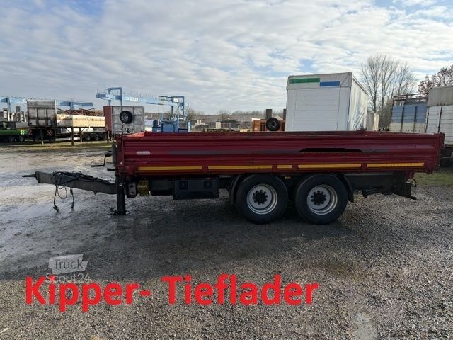 Тристранен самосвален ремарке  TK14  14,4 t Tandemkipper- Tieflader Breitbereifung