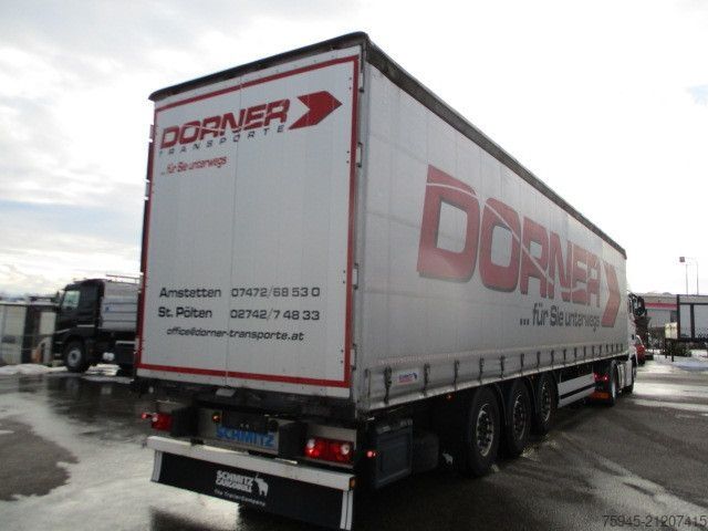 Open semitrailer with tarp SCHMITZ CARGOBULL SCB*S3T, Liftachse, TÜV 07/2026