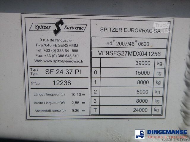 Silo Spitzer Powder tank alu 37 m3 / 1 comp