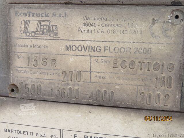 نصف مقطورة بقاع متحرك BARTOLETTI 1FT111B