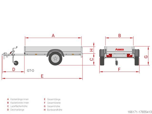 مقطورة سيارة ANSSEMS Tieflader GT 750.251x126 mit Hochplane