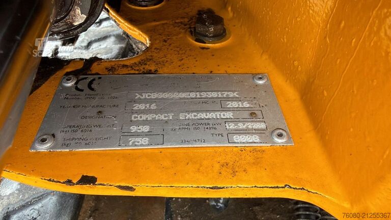 Mini excavator JCB 8008 (BE MACHINE / TOP CONDITION / 1898 H)