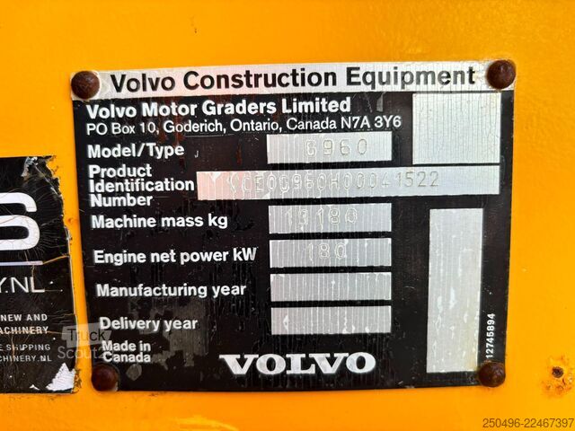 Greyder Volvo G960 AC / RIPPER / CE !