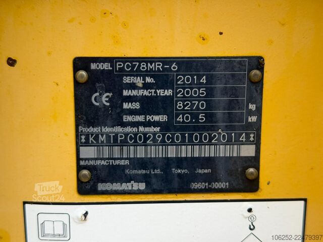 Minibagger Komatsu PC78MR-6 - 8.2T - *5499h* - BLADE - A/C - CE - ...