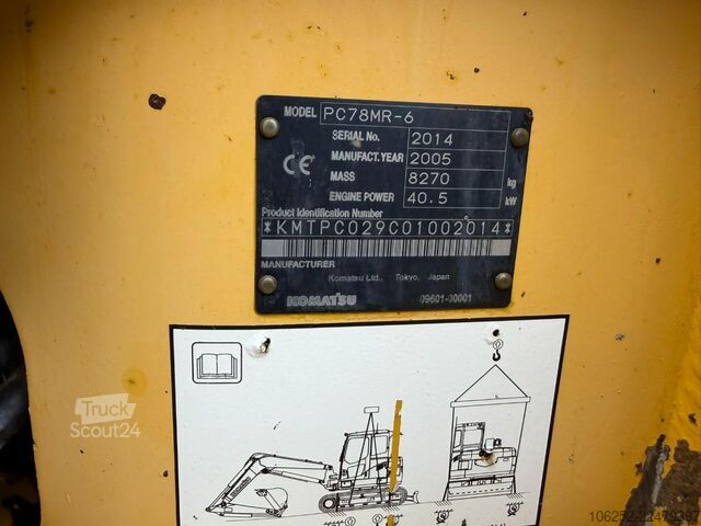 Miniterrassier Komatsu PC78MR-6 - 8.2T - *5499h* - BLADE - A/C - CE - ...