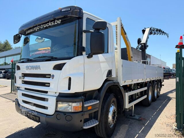 Plateforme de chargement ouverte Scania P380 8X4 PRITSCHE 7m00 + KRAN HIAB 244 E-7 - 5/...