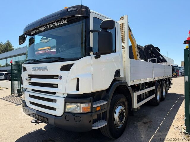Plateforme de chargement ouverte Scania P380 8X4 PRITSCHE 7m00 + KRAN HIAB 244 E-7 - 5/...
