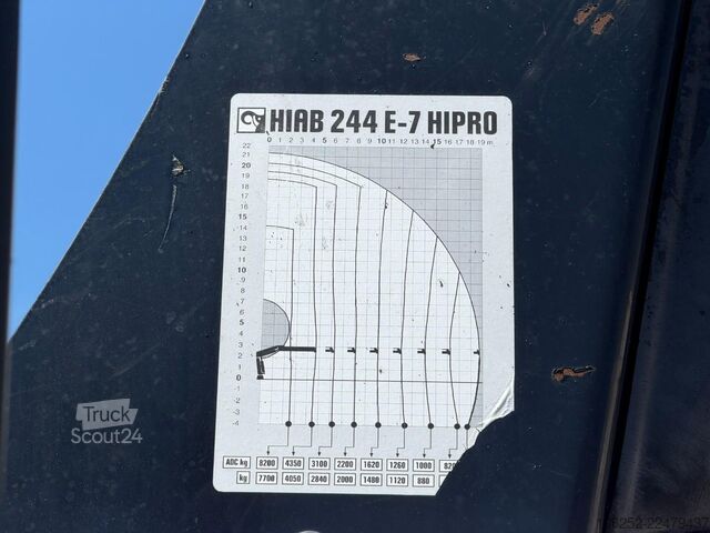 Plateforme de chargement ouverte Scania P380 8X4 PRITSCHE 7m00 + KRAN HIAB 244 E-7 - 5/...