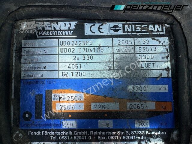 Frontgaffeltruck Nissan Gabelstapler 2,5 t. Gas mit Kabine und Heizung