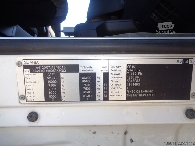 Billenő teherautó SCANIA R450 8x4 Schubboden/Abschiebemulde