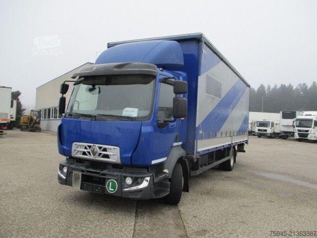 Вантажівка з платформою і тентом RENAULT D12/280, LBW, TÜV 03/2026