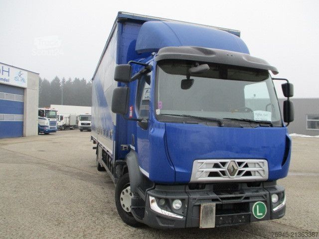Вантажівка з платформою і тентом RENAULT D12/280, LBW, TÜV 03/2026