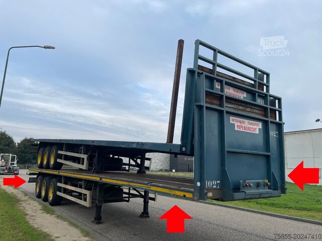 Flatbed Haan OPL45 Heavy Duty / Rungen-Potholes /BPW / 2x Li...